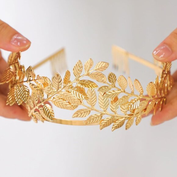 Accessories - Gold Leaf Crown Laurel Wreath Headband Greek Roman Empress Costume Accessory